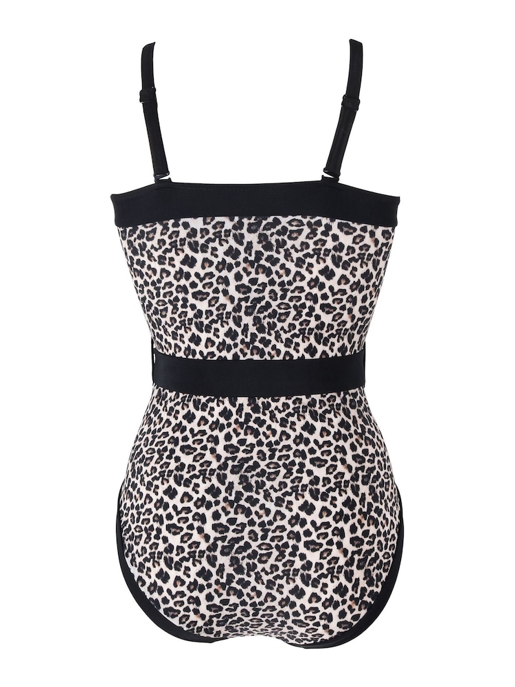 Pour Moi Black Removable Straps Belted Control Swimsuit - Image 5 of 5