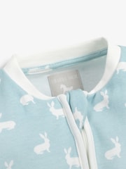 The Little Tailor Baby Front Zip Soft 100% Cotton Sleepsuit - Image 3 of 4
