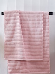 Pink Ribbed Towel with 100% Cotton - Image 2 of 7