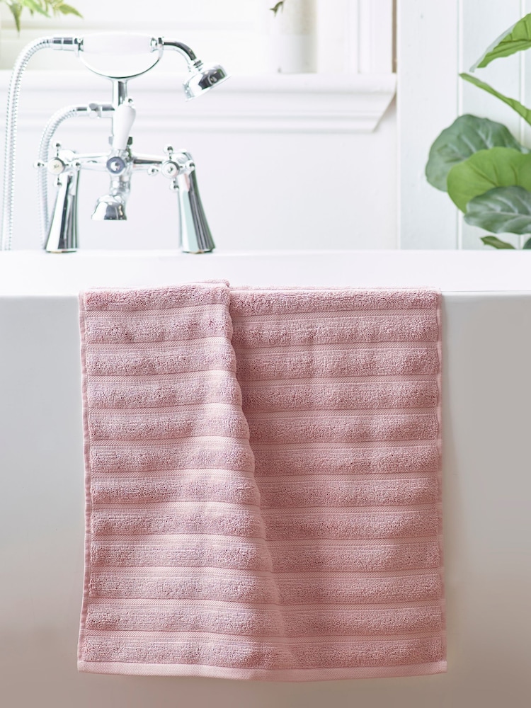 Pink Ribbed Towel - Image 3 of 7