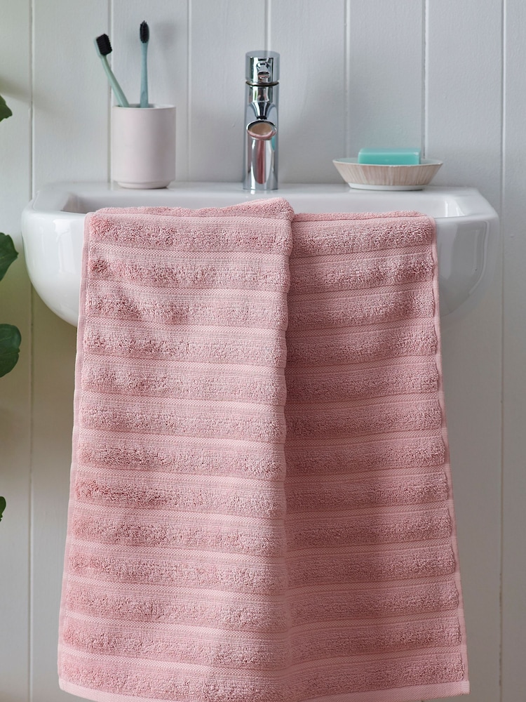 Pink Ribbed Towel - Image 5 of 7