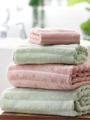 Pink Ribbed Towel with 100% Cotton - Image 7 of 7