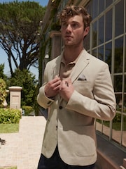 Pierre - Slim Fit (Slim Fit) - Blazer Blend en lin texturé - Image 1 de 10