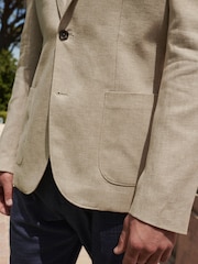 Pierre - Slim Fit (Slim Fit) - Blazer Blend en lin texturé - Image 5 de 10