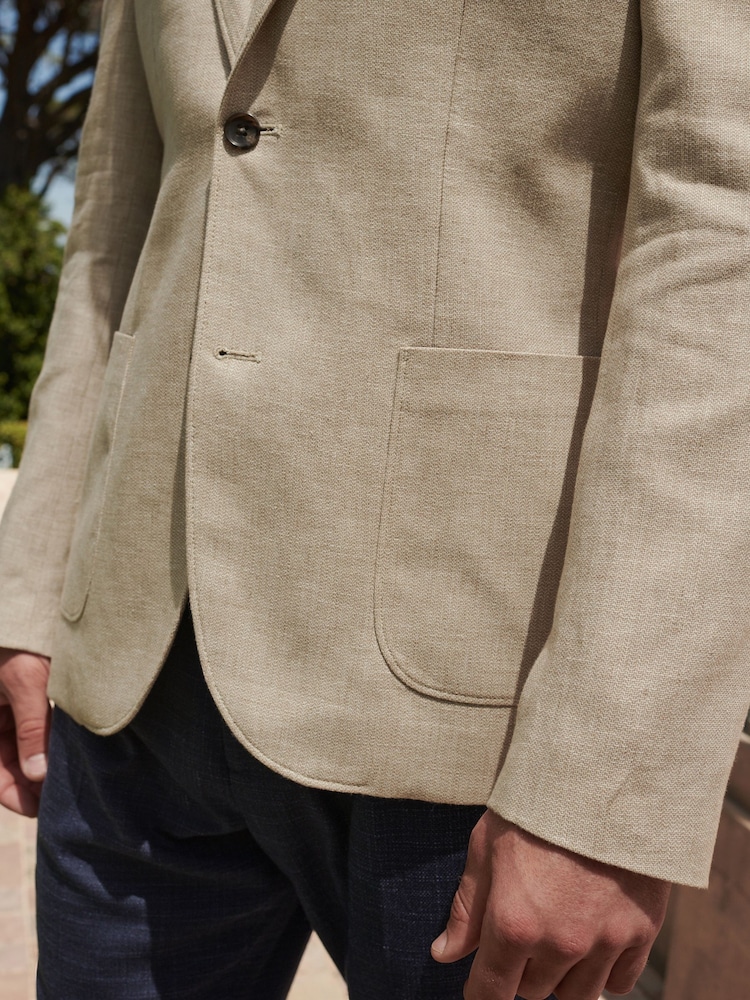 Pierre - Slim Fit (Slim Fit) - Blazer Blend en lin texturé - Image 5 of 10