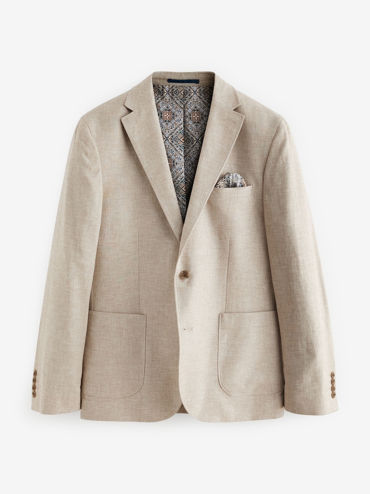 Pierre - Slim Fit (Slim Fit) - Blazer Blend en lin texturé - Image 6 of 10