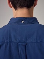 Dark Blue Soft Touch Long Sleeve 100% Cotton Oxford Shirt - Image 5 of 8