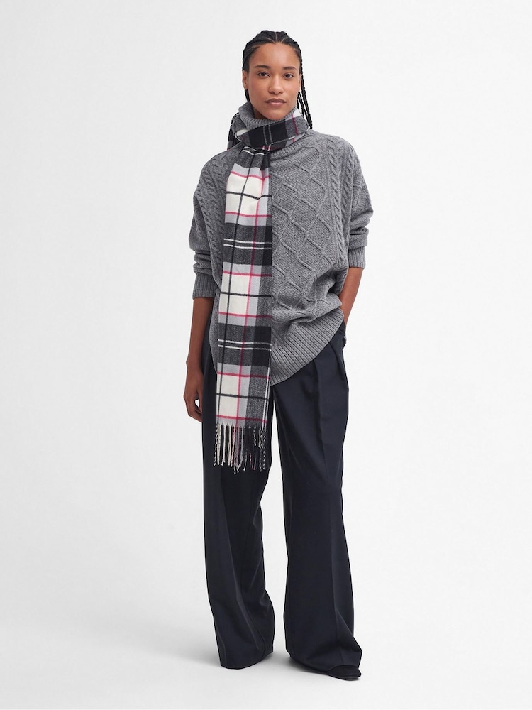 Barbour® Black/Pink Hailes Tartan Check Scarf - Image 1 of 5