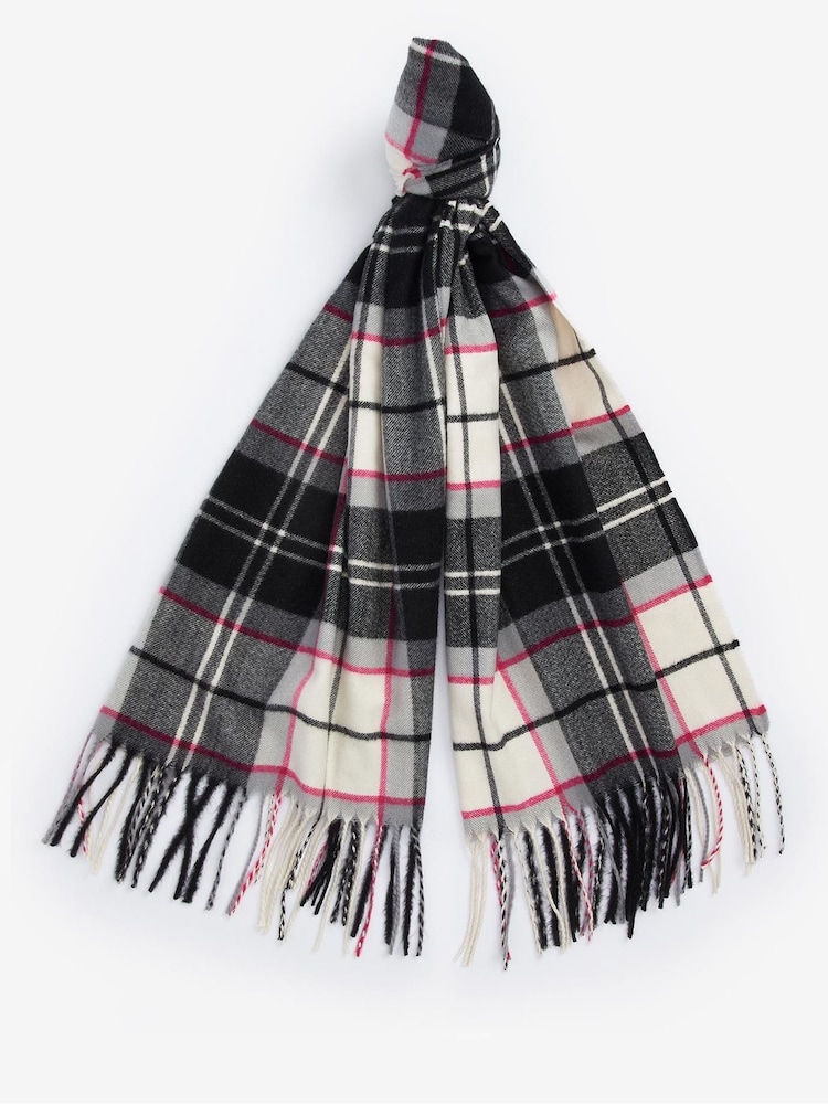 Barbour® Black/Pink Hailes Tartan Check Scarf - Image 2 of 5