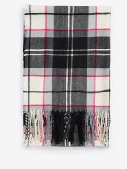 Barbour® Black/Pink Hailes Tartan Check Scarf - Image 4 of 5