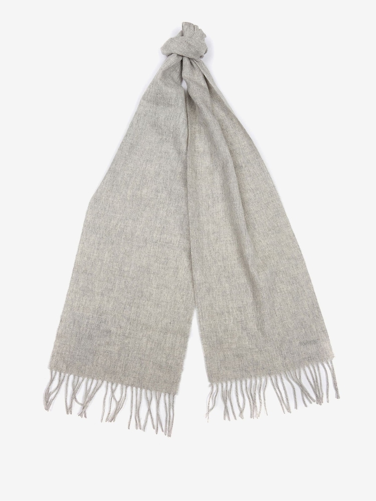 Barbour® Grey Lambswool Woven Scarf - Image 2 of 5