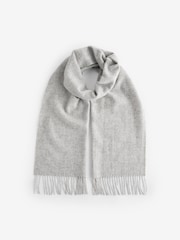 Barbour® Grey Lambswool Woven Scarf - Image 3 of 5