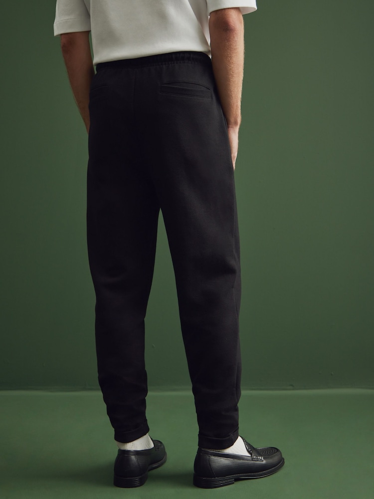 Black Smart Tapered Joggers - Image 2 of 8