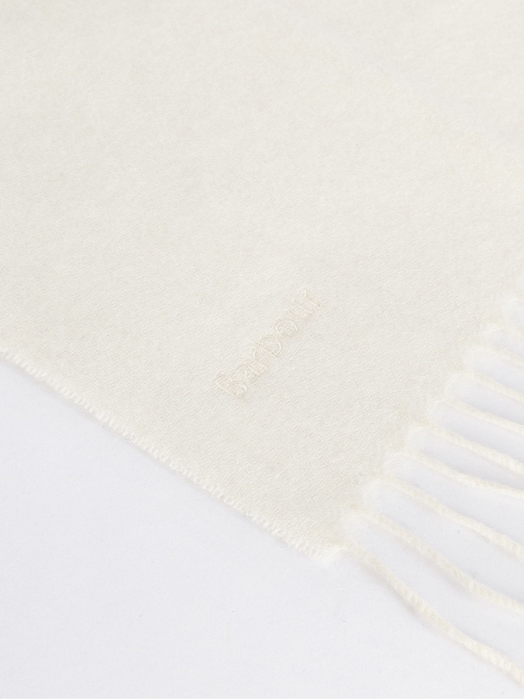 Barbour® White Lambswool Woven Scarf - Image 5 of 5