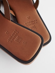 Black Standard/Wide Fit Forever Comfort® Leather Lattice Mules Sandals - Image 8 of 9