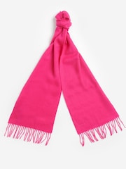 Barbour® Bright Pink Lambswool Woven Scarf - Image 3 of 6