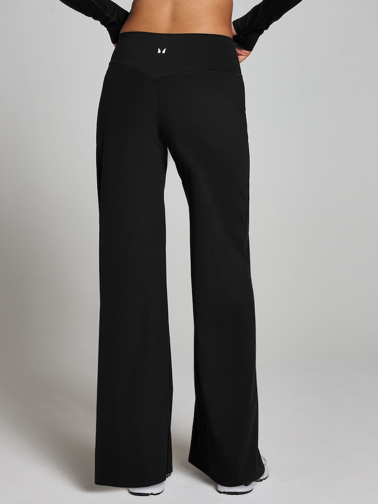 MyProtein Black Tempo Wide Leg Leggings - Image 2 of 4