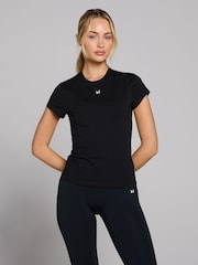 MyProtein Black Basic Body Fit Short Sleeve T-Shirt - Image 1 of 4