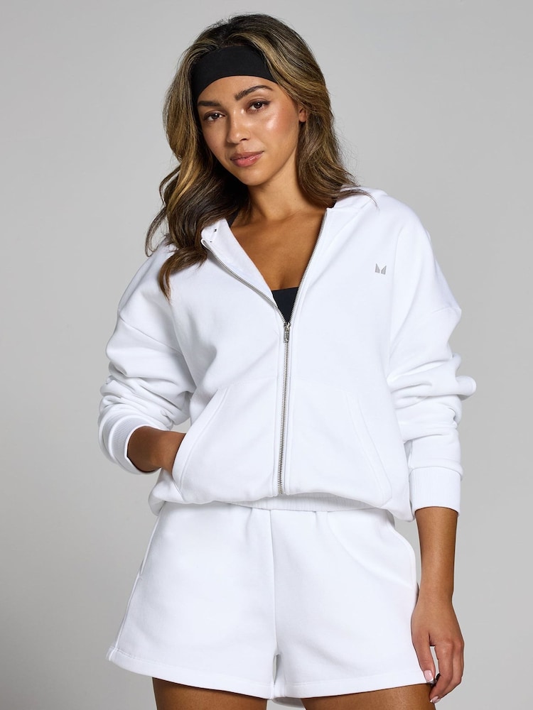 MyProtein White Basics Zip Through Hoodie - Image 1 of 4 MyProtein White Basics Zip Through Hoodie - Image 1 of 4