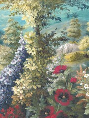Woodchip & Magnolia Green Nirvana Border Wallpaper - Image 2 of 4