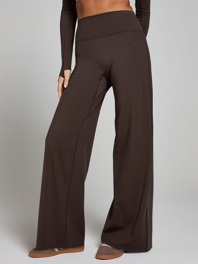 MyProtein Brown Tempo Wide Leg Leggings - Image 1 of 4