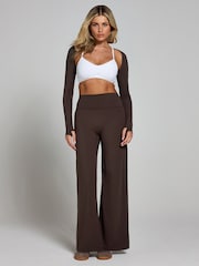 MyProtein Brown Tempo Wide Leg Leggings - Image 3 of 4