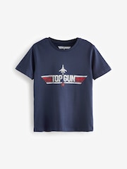 Mornarsko modra - 100% Cotton Top Gun z licenco kratek rokav; s kratkimi rokavi majica (3-16let) - Slika 1 iz 3