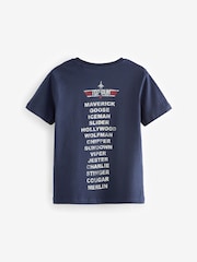 Mornarsko modra - 100% Cotton Top Gun z licenco kratek rokav; s kratkimi rokavi majica (3-16let) - Slika 2 iz 3