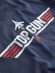 Mornarsko modra - 100% Cotton Top Gun z licenco kratek rokav; s kratkimi rokavi majica (3-16let) - Slika 3 iz 3