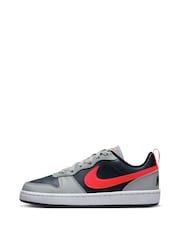 Nike Grey/Red Youth Court Borough Low Recraft Trainers - Image 2 of 11