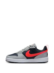 Nike Grey/Red Youth Court Borough Low Recraft Trainers - Image 4 of 11