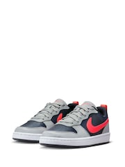 Nike Grey/Red Youth Court Borough Low Recraft Trainers - Image 5 of 11