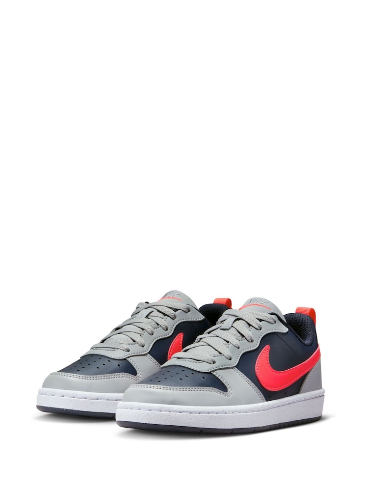 Grey/Red - Nike Youth Court Borough Low Recraft Trainers - Image 5 of 11