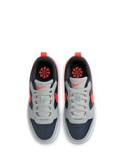 Nike Grey/Red Youth Court Borough Low Recraft Trainers - Image 7 of 11
