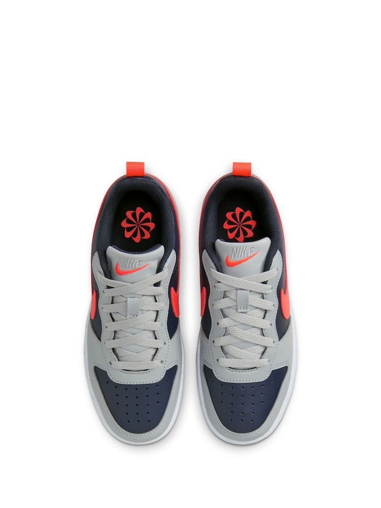 Grey/Red - Nike Youth Court Borough Low Recraft Trainers - Image 7 of 11