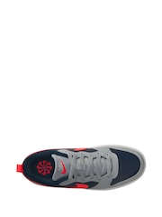 Nike Grey/Red Youth Court Borough Low Recraft Trainers - Image 8 of 11