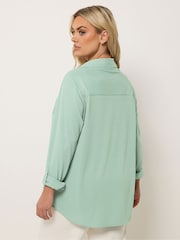 Yours Curve Green Ribbed Shirt - Image 3 of 5