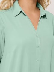 Yours Curve Green Ribbed Shirt - Image 4 of 5