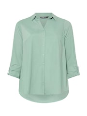 Yours Curve Green Ribbed Shirt - Image 5 of 5