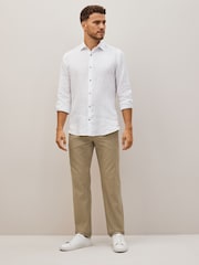 Stone Natural Straight Fit 100% Cotton Chino Trousers - Image 2 of 9