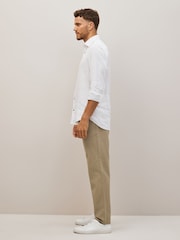 Stone Natural Straight Fit 100% Cotton Chino Trousers - Image 3 of 9