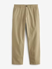 Stone Natural Straight Fit 100% Cotton Chino Trousers - Image 6 of 9