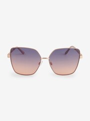 Rose Gold Ombre Lense Square Sunglasses - Image 3 of 6