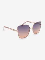 Rose Gold Ombre Lense Square Sunglasses - Image 4 of 6