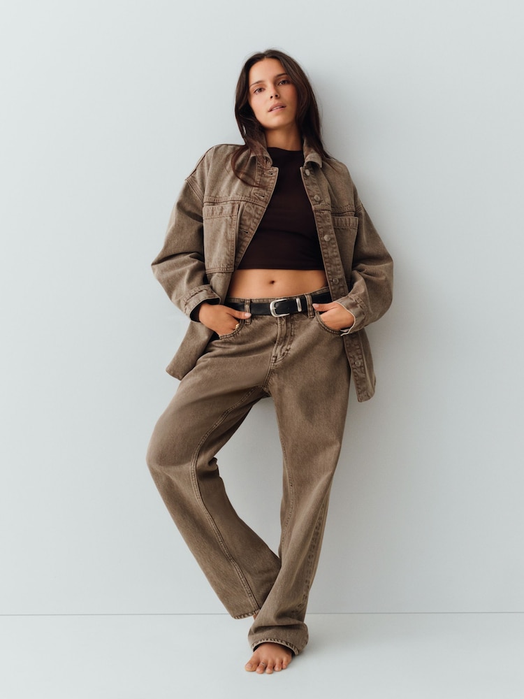 Gap Acid Brown Mid Rise Straight Taper Jeans - Image 1 of 2 Gap Acid Brown Mid Rise Straight Taper Jeans - Image 1 of 2