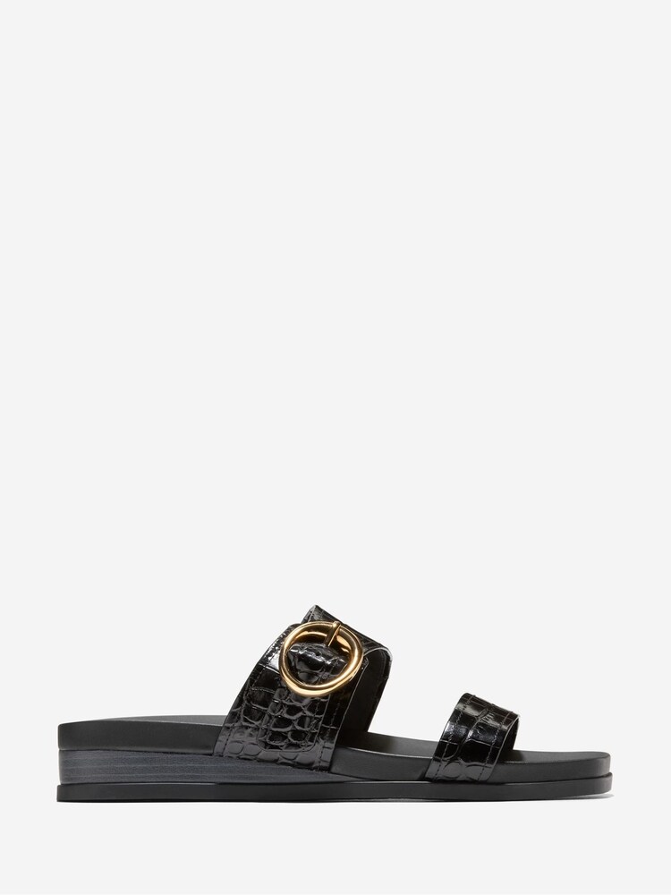 Cole Haan Black Oaklynn Double Band Footbed Sandals - Image 1 of 6