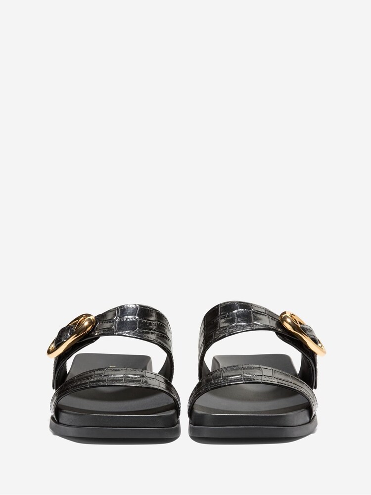 Cole Haan Black Oaklynn Double Band Footbed Sandals - Image 2 of 6