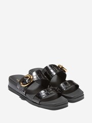 Cole Haan Black Oaklynn Double Band Footbed Sandals - Image 5 of 6