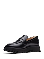 Clarks Black Leather Stayso Edge Loafer Shoes - Image 4 of 7