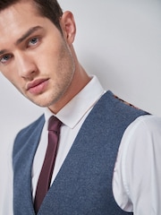 Blue Regular Fit Donegal Suit: Waistcoat - Image 3 of 7